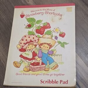 80s Vintage Strawberry Shortcake Scribble Pad Notebook Coloring Book Paper 12x9